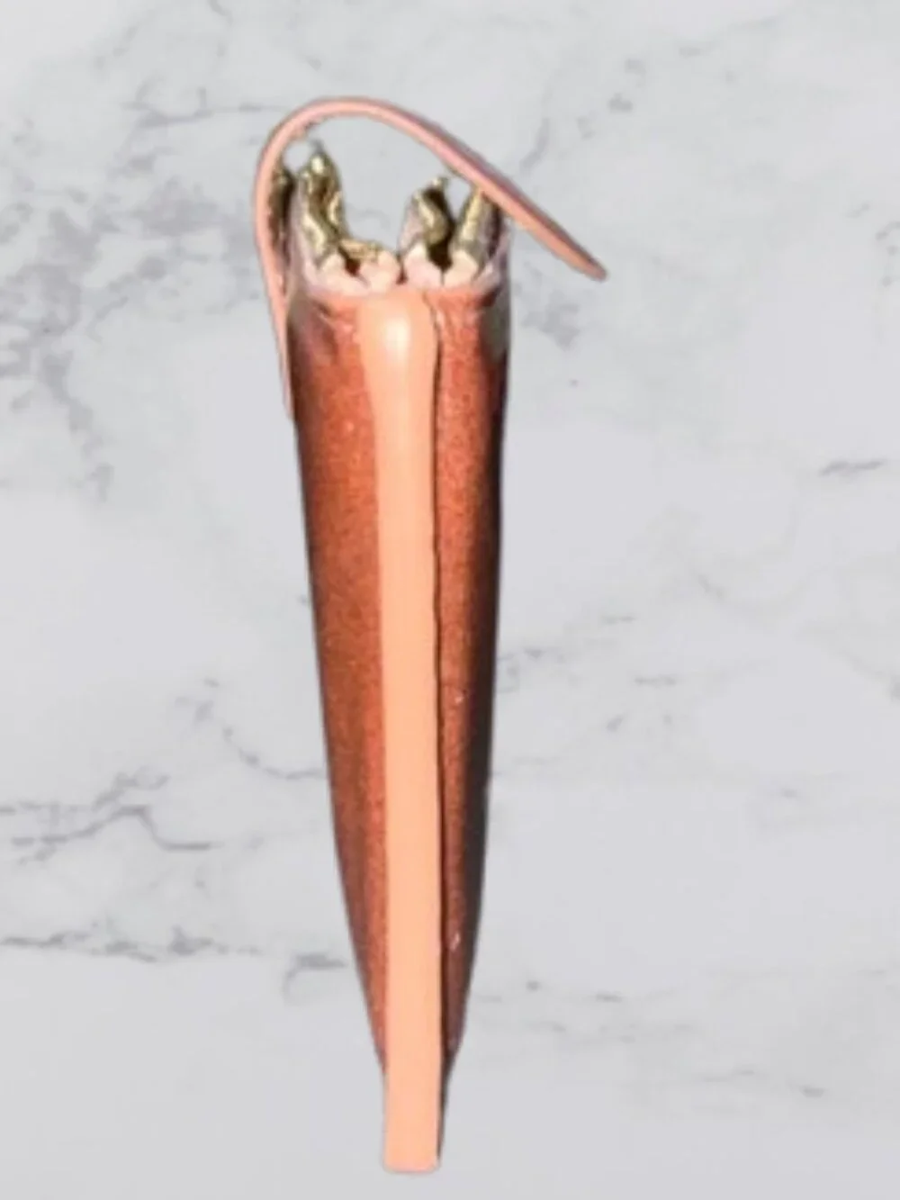Rose Gold Glitter Wallet with Snap Closure